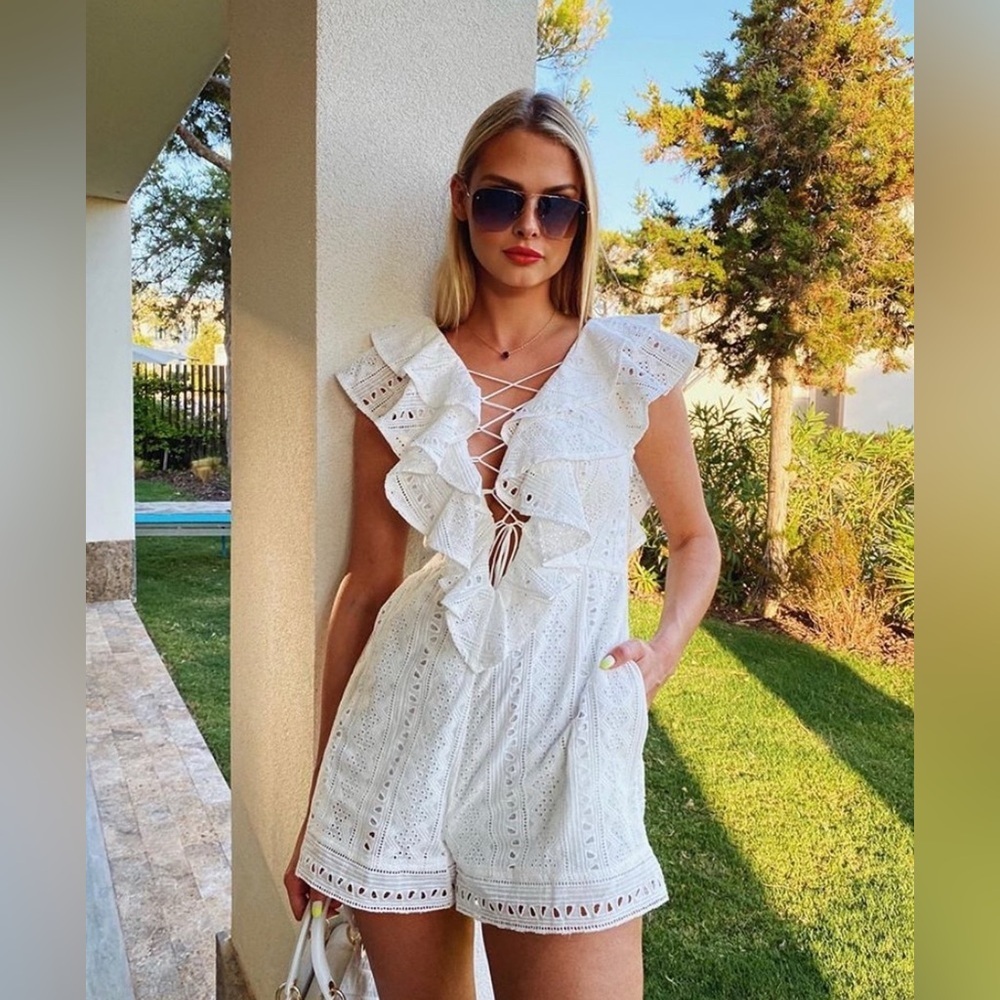 Riviera Romper with White Eyelet by Choosy